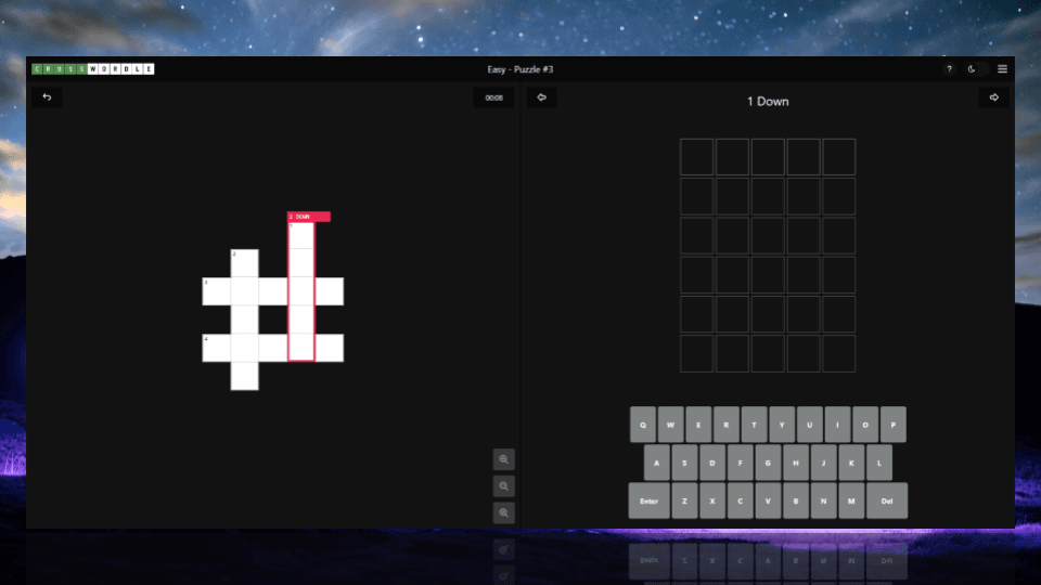 Crosswordle screen 3