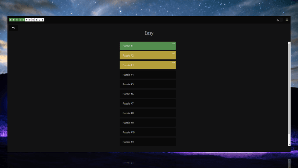 Crosswordle screen 4