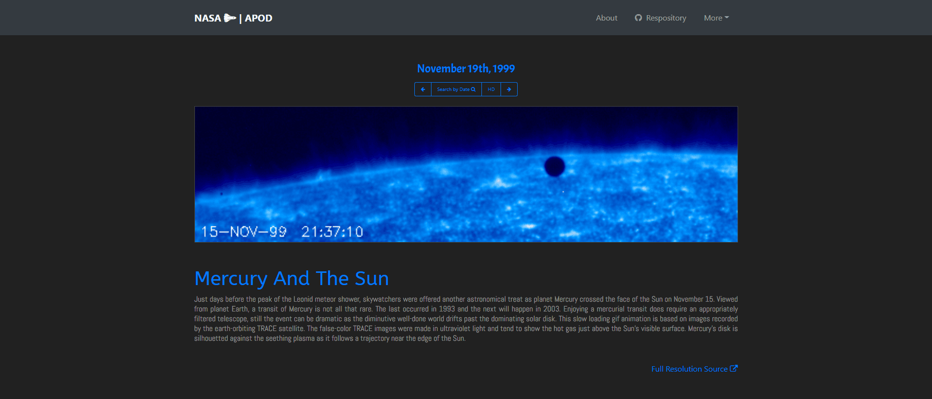 NASA Astronomy Picture of the Day Thumbnail